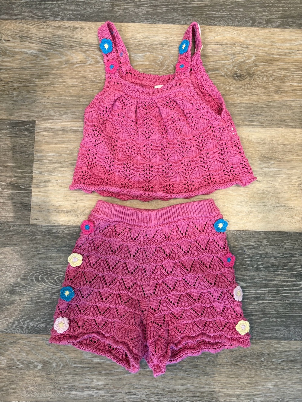 Zara Toddler Pink Crochet Knit Set